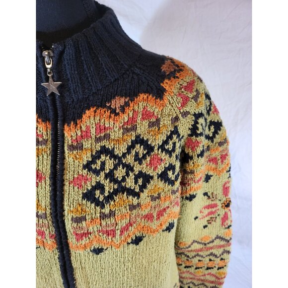 Planet Earth Sweaters Size Large Full Size Cardigan Sweater Olive Green - Picture 2 of 6